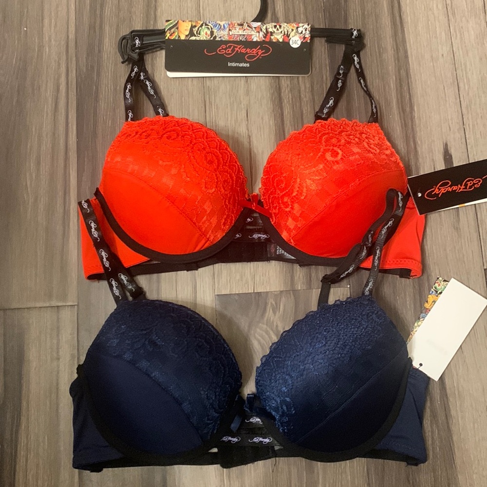 34C Ed Hardy push up bra